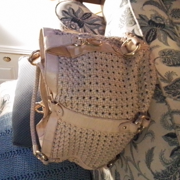 Large Antonio Melani Vintage Weaved Tan Leather Purse with Silver Decorations - Picture 4 of 4